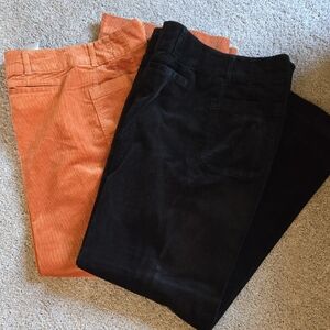 Maeve By Anthropologie Orange and Black Corduroy Pants. Bundle Of Two.